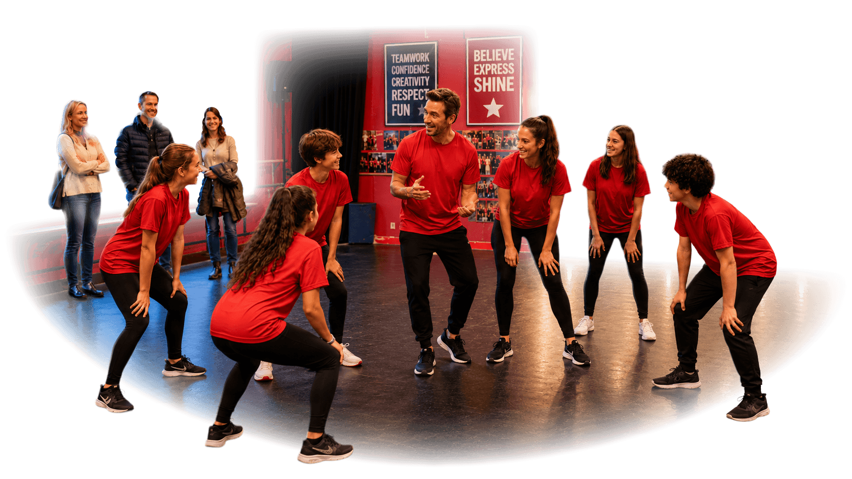 Dance activity group performing together